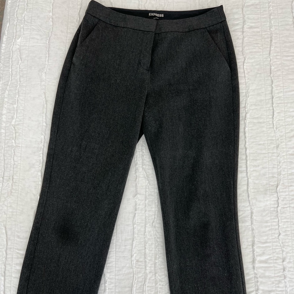 heather grey / charcoal color work dress pant